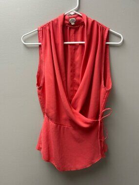 Wilfred Free Sleeveless Womens Pink Wrap Around Blouse